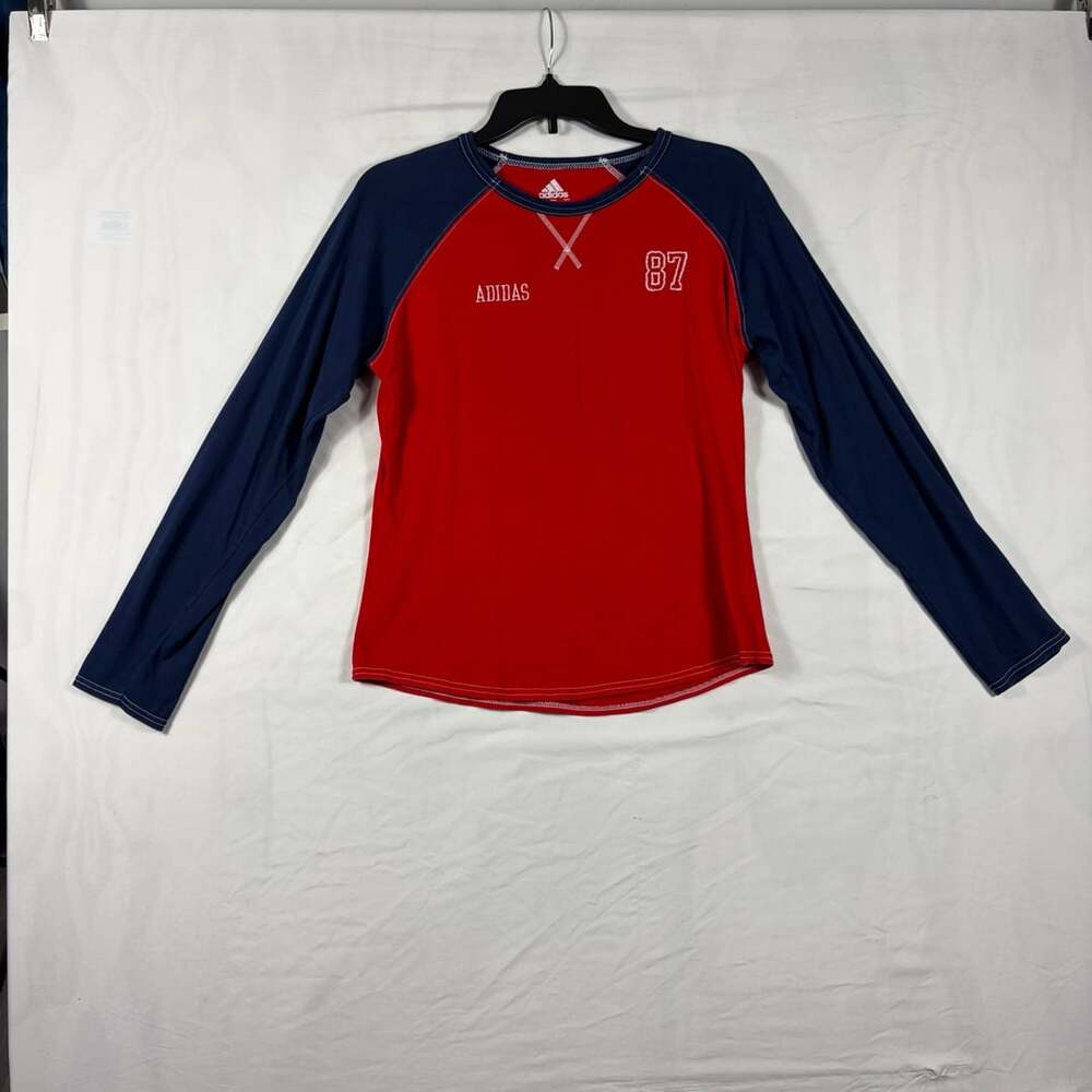 Adidas Sport 87 Long Sleeve T-Shirt Size L Red Blue